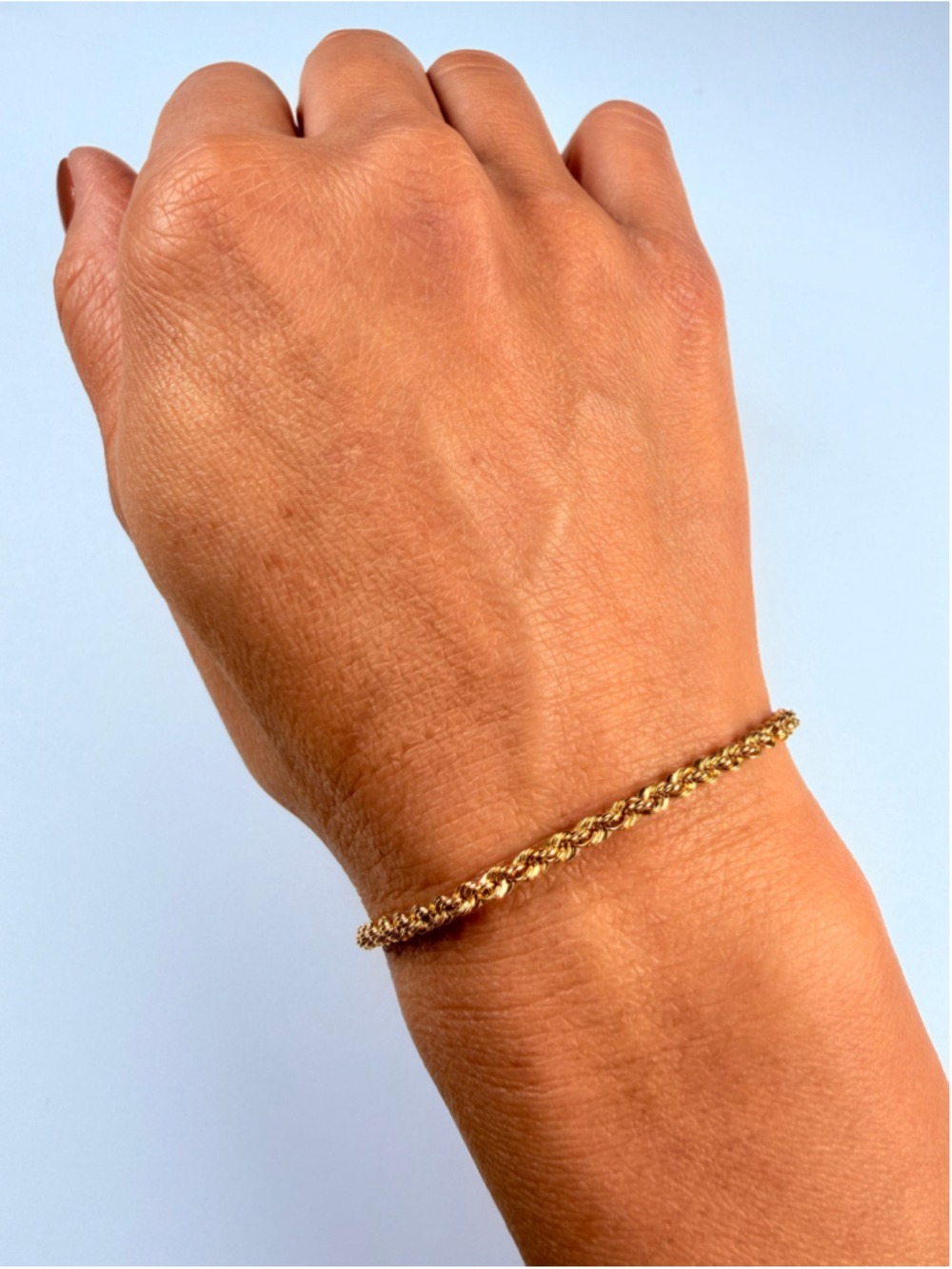 10K Solid Yellow Gold Golden Clef Twisted Rope Chain Bracelet Italy NWT - Picture 2 of 8